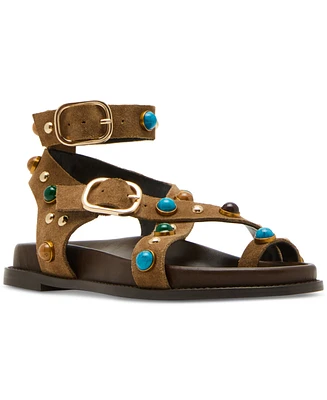 Steve Madden Women's Linear Embellished Strappy Footbed Sandals