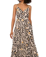 1.state Women's V-Neck Empire-Waist Tiered Maxi Dress