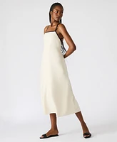 Steve Madden Women's Riyan Tipped Apron-Neck Midi Dress