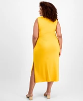 On 34th Trendy Plus Side-Tie Midi Dress, Exclusively at Macy's