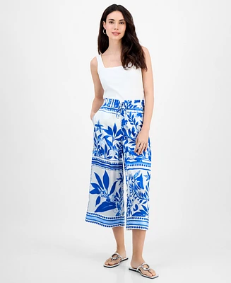 I.n.c. International Concepts Petite Printed High-Rise Cropped Pants, Exclusively at Macy's