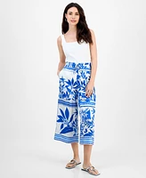 I.n.c. International Concepts Petite Printed High-Rise Cropped Pants, Exclusively at Macy's