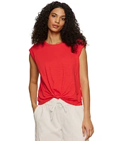 Sanctuary Women's Knot-Front Crewneck Muscle Tee