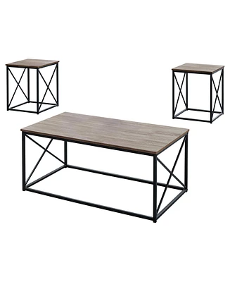 Set of Three Metal Coffee Tables for Modern Living Room Decor