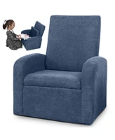 Kids Comfy Upholstered Recliner Chair with Hidden Storage Compartment