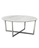 Metal Round Coffee Table for Modern Living Room or Office Decor