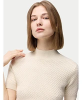 Gobi Cashmere Women's Short-Sleeve Textured Cashmere Top