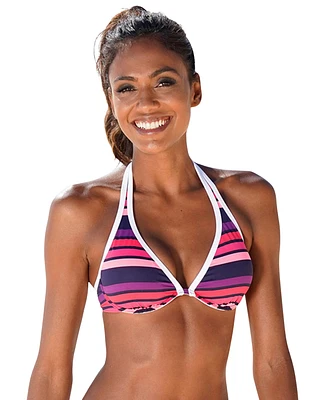 Lascana Women's Striped Underwire Bikini Swimsuit Top
