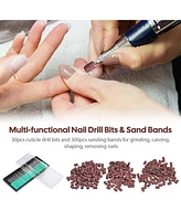 Byootique 300x Nail Drill Sanding Bands 80" 120" 180" & 30x Bits Nail Drill File Use Art