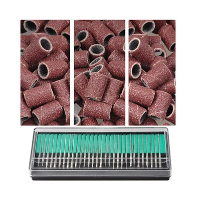 Byootique 300x Nail Drill Sanding Bands 80" 120" 180" & 30x Bits Nail Drill File Use Art
