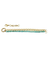 Genuine Stone and 18k Gold Plated Chain Bracelet
