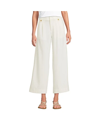Lands' End Women's Soft Polish High Rise Wide Leg Crop Pants