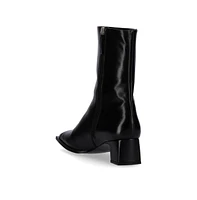 Chantal Black Leather Ankle Boots