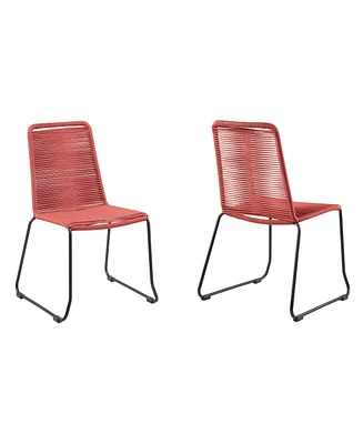 Set of Two Metal Dining Chairs – Modern Outdoor Seating for Patio & Garden