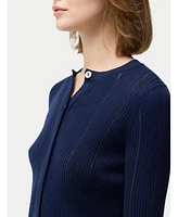 Gobi Cashmere Women's Hidden Button-Front Silk Cardigan