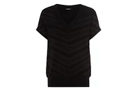 Olsen Women's Stitch Interest Sleeve Sweater