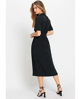 Olsen Women's Crinkle A-Line Shirt Dress
