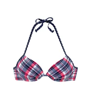 Lascana Women's Plaid Push Up Bikini Swimsuit Top