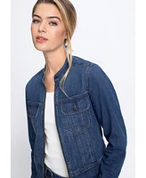 Olsen Women's Collarless Denim Jacket