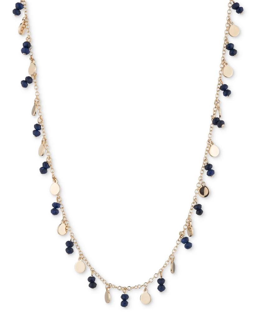Lauren Ralph Lauren Gold-Tone Shaky Disc & Bead Collar Necklace, 16" + 3" extender