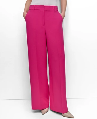 Dkny Women's Aero Crepe High Rise Wide-Leg Pants