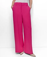 Dkny Women's Aero Crepe High Rise Wide-Leg Pants