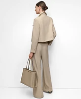 Dkny Women's Seersucker Button-Front Cropped Jacket