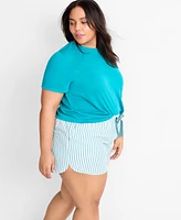 State of Day Plus Shadow Stripe Seersucker Drawstring Shorts, Exclusively for Macy's