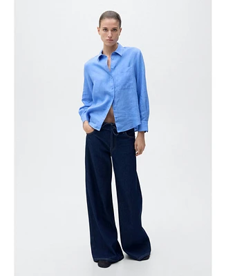 Mango Women's Pocket Linen Shirt