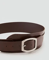 Mango Women's Buckle Leather Belt