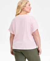 On 34th Trendy Plus Pompelmo Graphic T-Shirt, Exclusively at Macy's