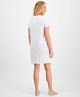 Charter Club Women's Cotton Printed Henley Sleepshirt, Created for Macy's
