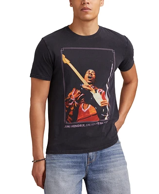 Lucky Brand Men's Jimi Hendrix Short Sleeve Crewneck Graphic T-Shirt