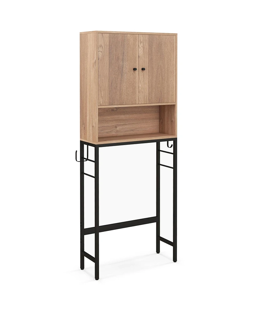 Over The Toilet Storage Cabinet with 2 Doors and Adjustable Shelf