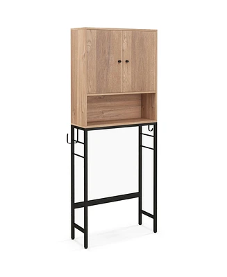 Over The Toilet Storage Cabinet with 2 Doors and Adjustable Shelf