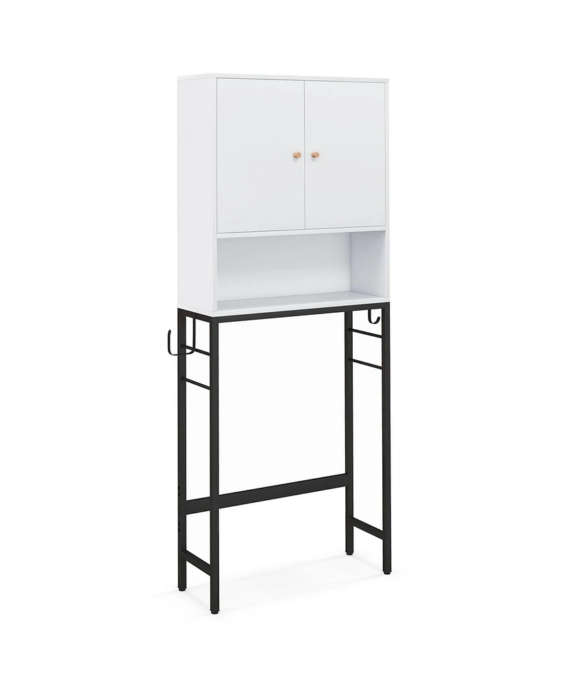Over The Toilet Storage Cabinet with 2 Doors and Adjustable Shelf