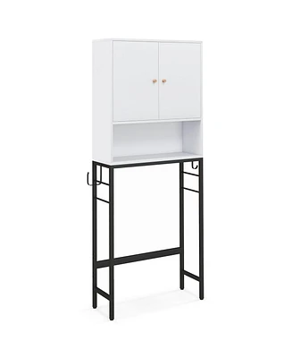 Over The Toilet Storage Cabinet with 2 Doors and Adjustable Shelf