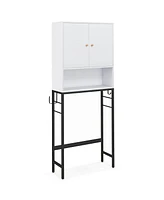 Over The Toilet Storage Cabinet with 2 Doors and Adjustable Shelf