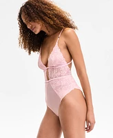 I.n.c. International Concepts Women's Metallic Lace Bodysuit, Exclusively at Macy's