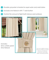 Room Darkening Curtain Panel with Grommet Top - 101 x 83 in. - Beige