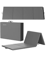 BalanceFrom Fitness All Purpose Mat with 8 Ft Balance Beam Gymnastic Set, Gray