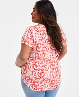 Style & Co Plus Printed V-Neck T-Shirt