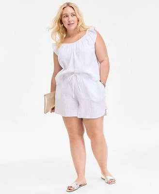 On 34th Trendy Plus Size Gauze Top Shorts Exclusively At Macys