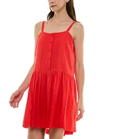 Taylor Petite Pintuck Square-Neck Mini Dress