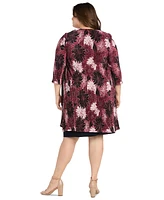 R & M Richards Plus Neck-Sheath Dress Chiffon Jacket