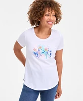 Style & Co Women's Iris Graphic Crewneck Short-Sleeve T-Shirt, Exclusively at Macy's