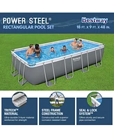 Bestway Power Steel 18' x 9' x 48" Rectangular Above Ground Swimming Pool Set