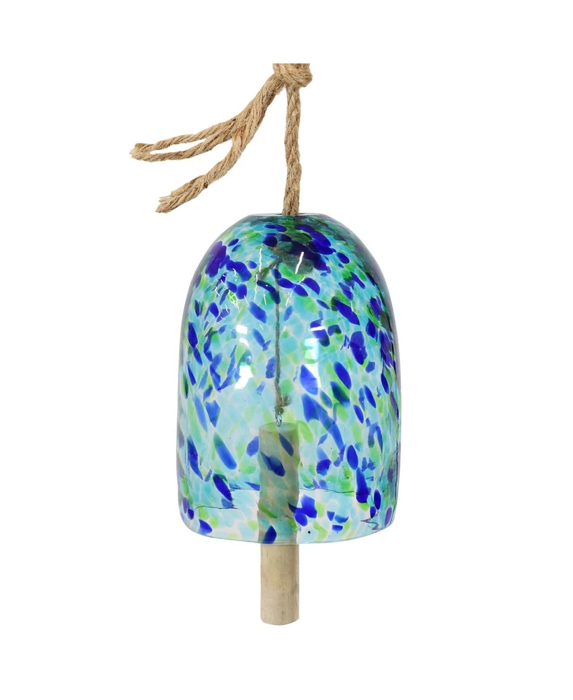 Natural Melody Wind Bell - Painted Glass Chime for the Patio, Deck, or Porch 7.5" Dreamsicle