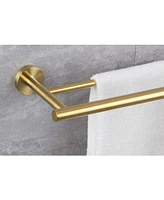 Space-Saving Double Towel Bar for Organized Bathroom Storage