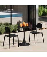 Modern Stackable Polypropylene Plastic Patio Dining Chair (Set of 2)